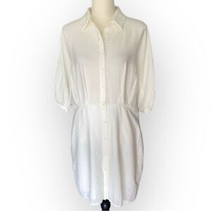 LCW Vision Ivory Shirt Dress size 10